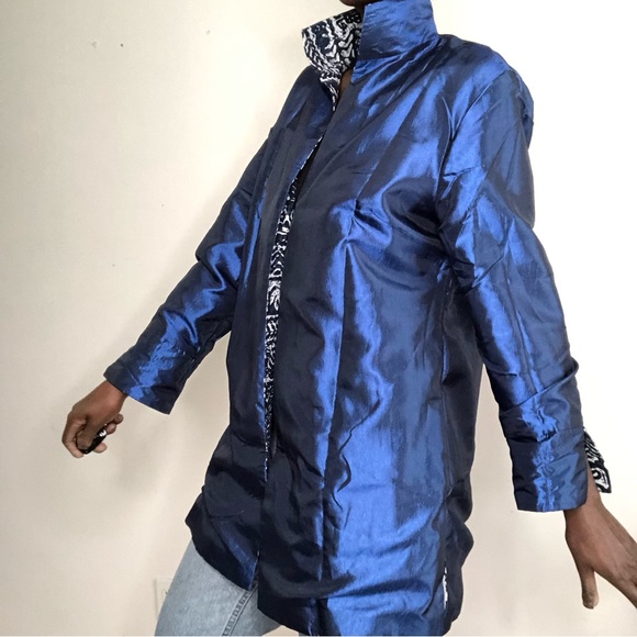 VINTAGE | GUMPS San Francisco Blue Batik Tunic Jacket - Picture 7 of 8